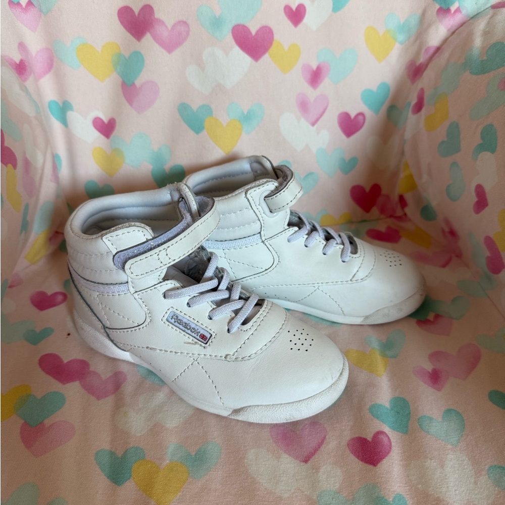 Reebok Kids leather White High-Top Sneakers size 9T